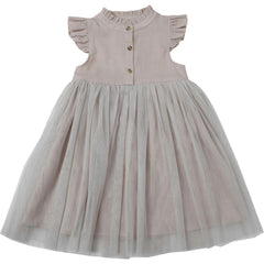 Fleurance Flutter Sleeve Buttoned Front Dress