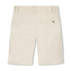 Beige Casual Folded Shorts
