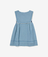 Clairette Dress, Navy Ladder Stripe