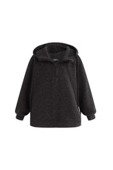Dark Gray Half-Zip Hooded Sweatshirt