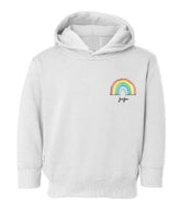 Little Kid Rainbow Stitched Pullover Hoodie - Personalized