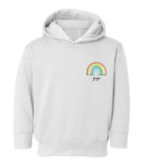 Little Kid Rainbow Stitched Pullover Hoodie - Personalized