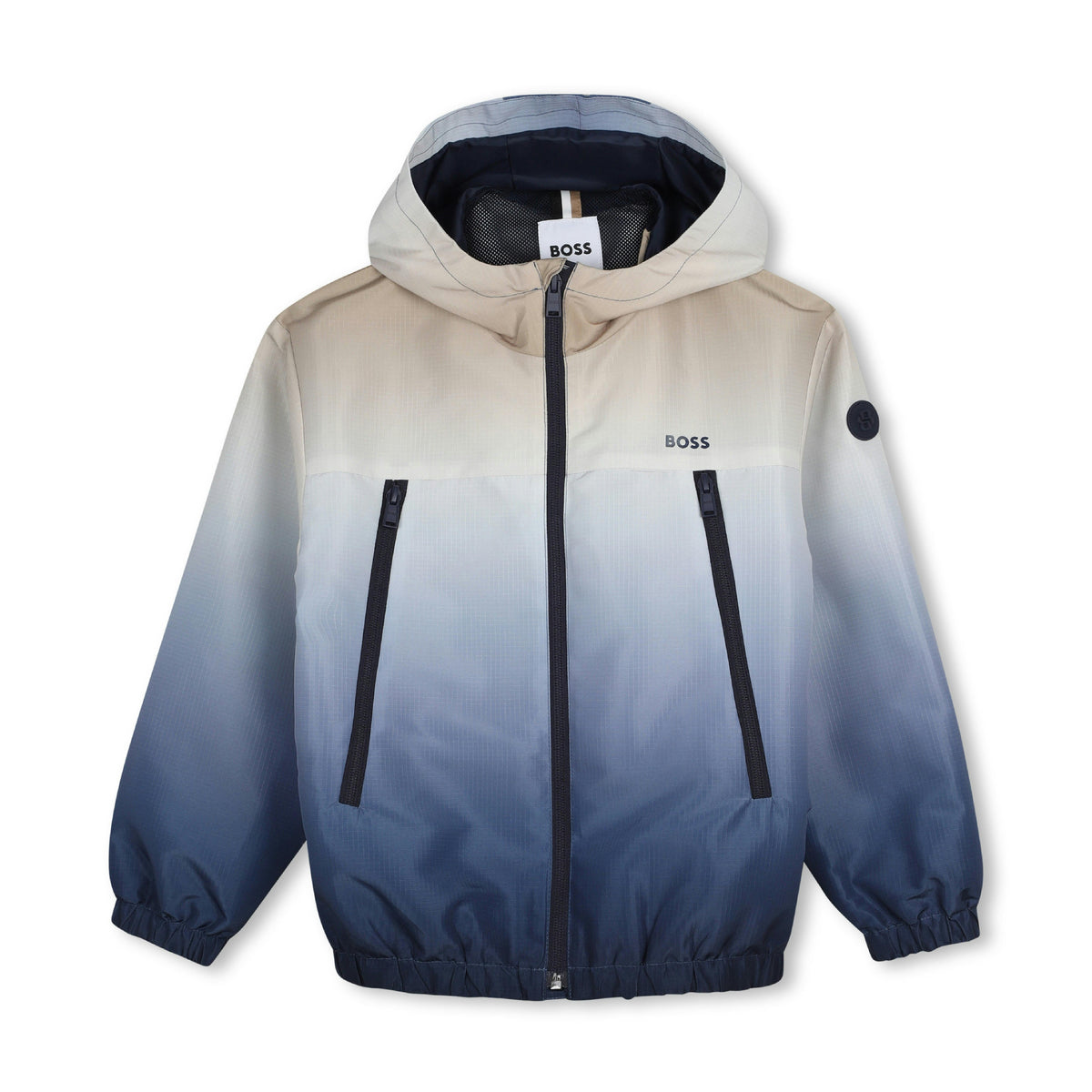 Blue Gradient Hooded Windbreaker