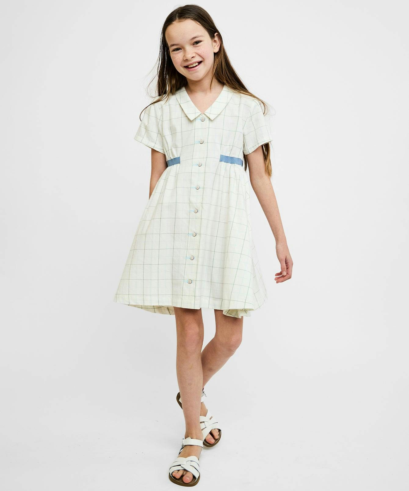Shirt Dress, Seafoam Plaid
