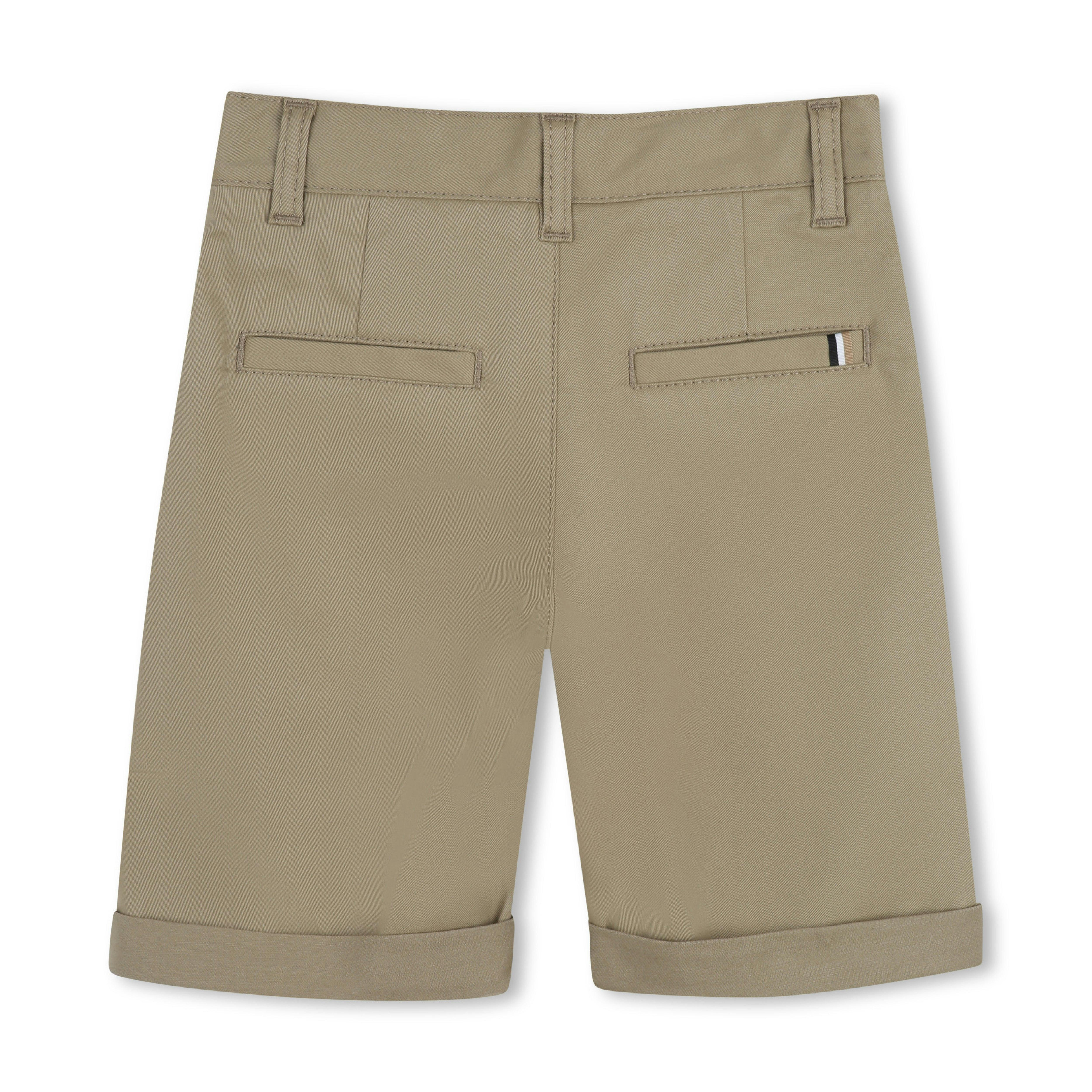 Brown Casual Folded Shorts