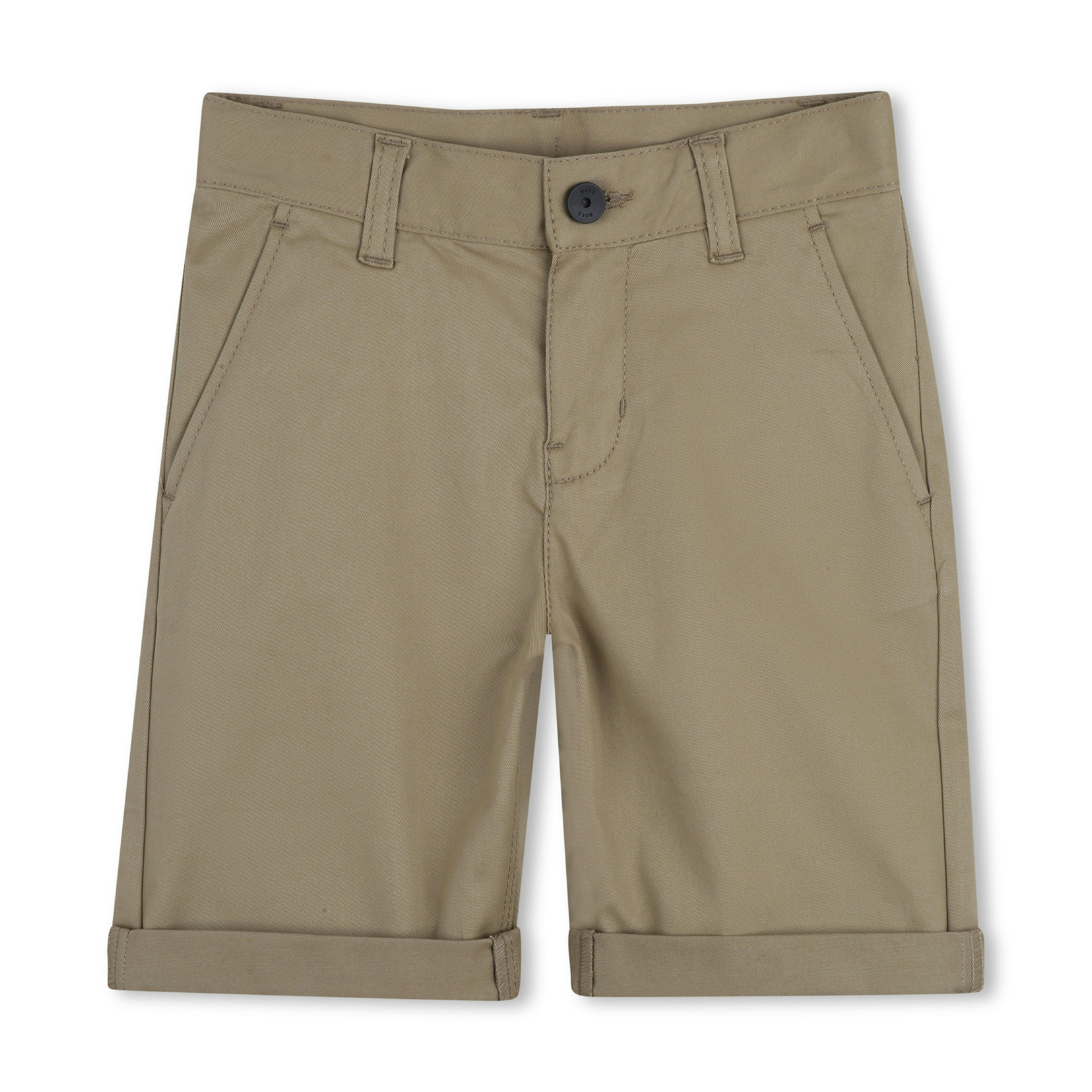Brown Casual Folded Shorts