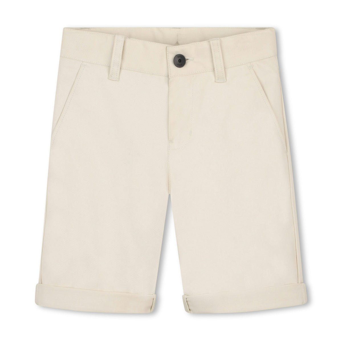 Beige Casual Folded Shorts
