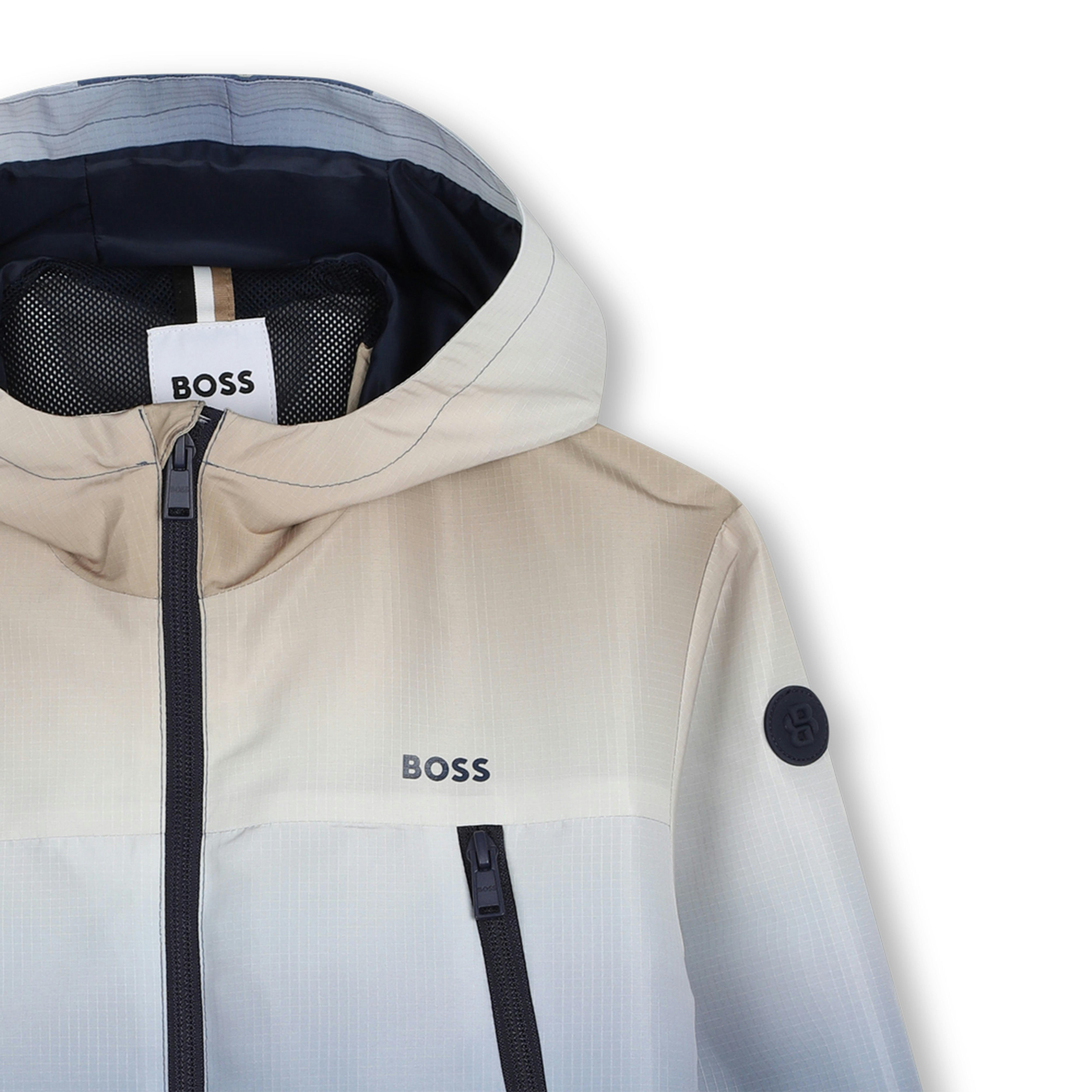 Blue Gradient Hooded Windbreaker
