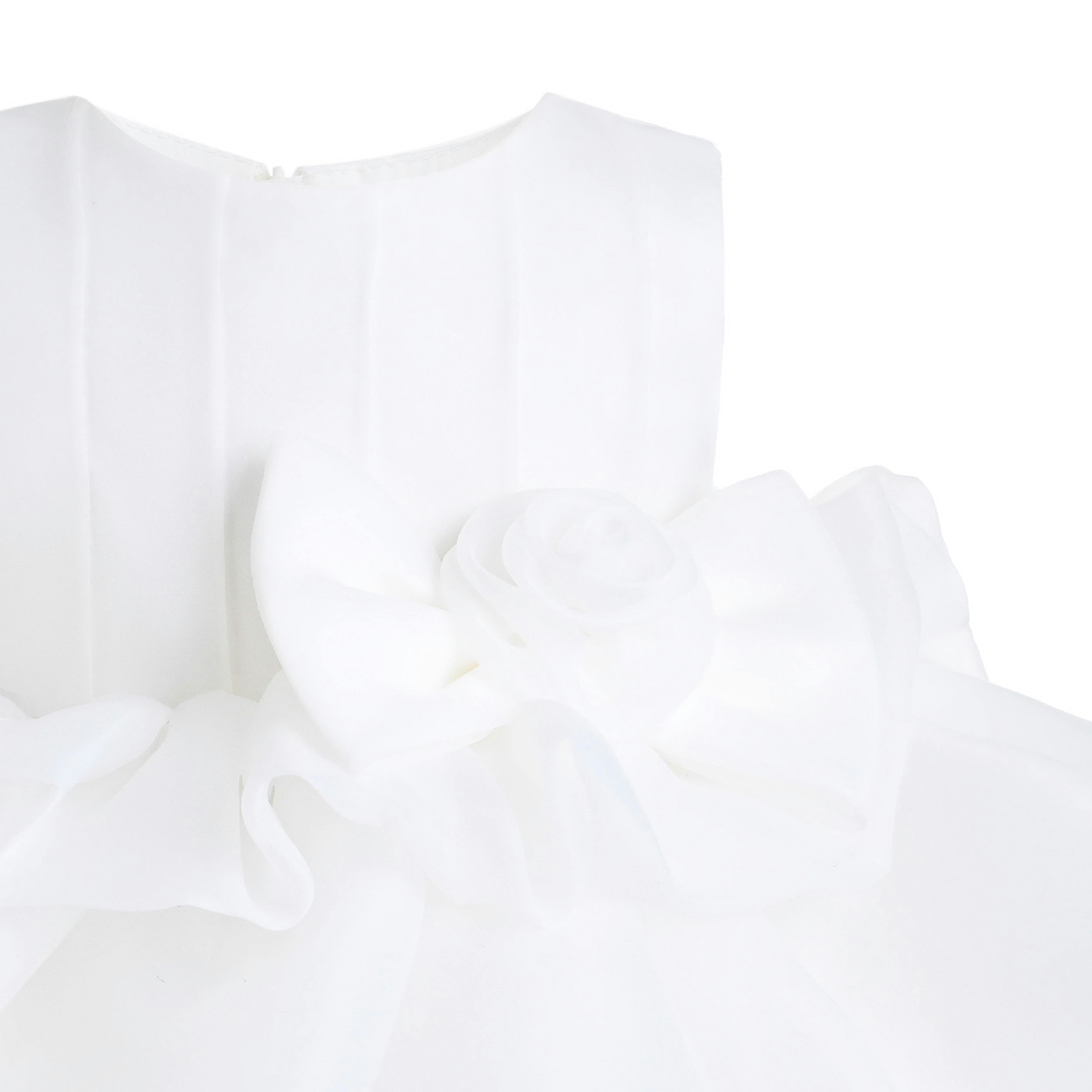 White Altheira Bow Ruffle Dress