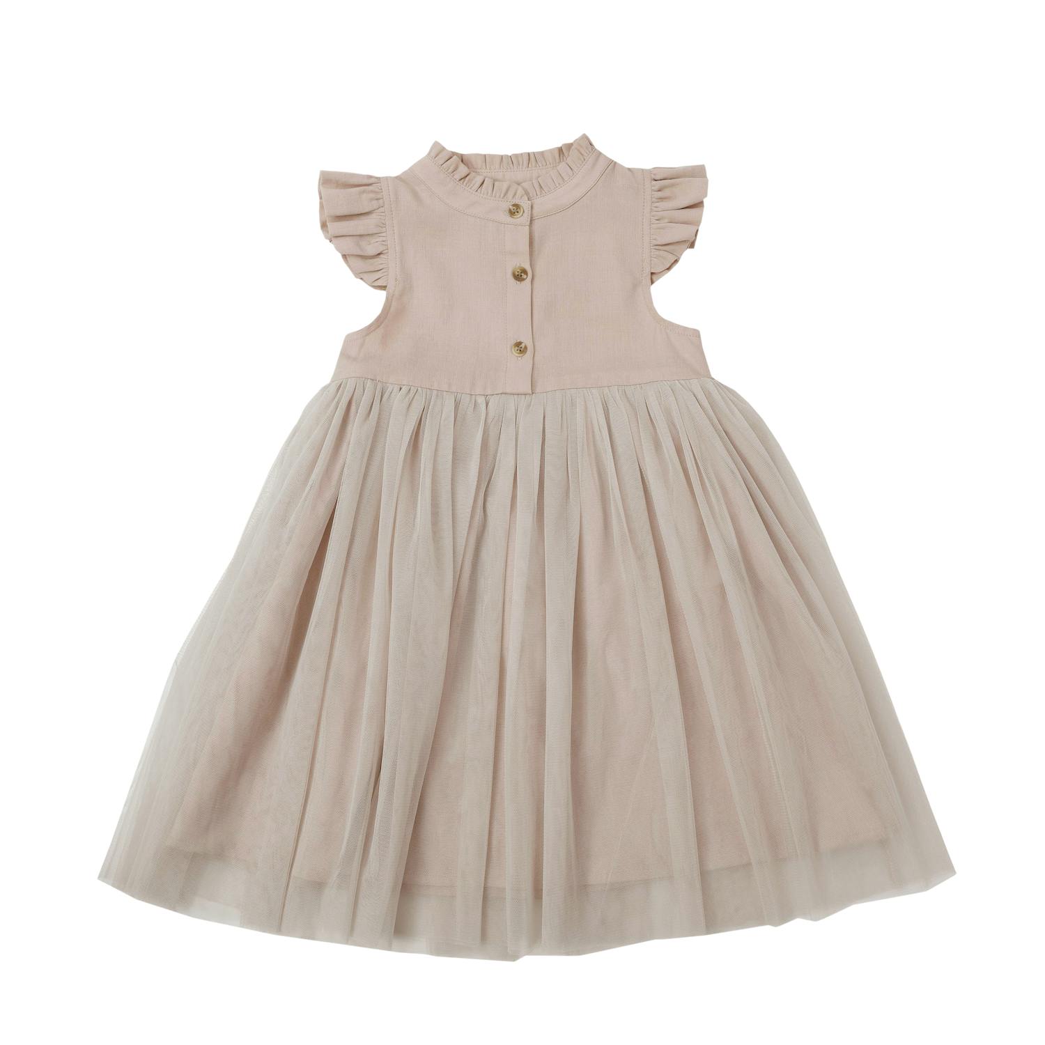 Fleurance Flutter Sleeve Buttoned Front Dress