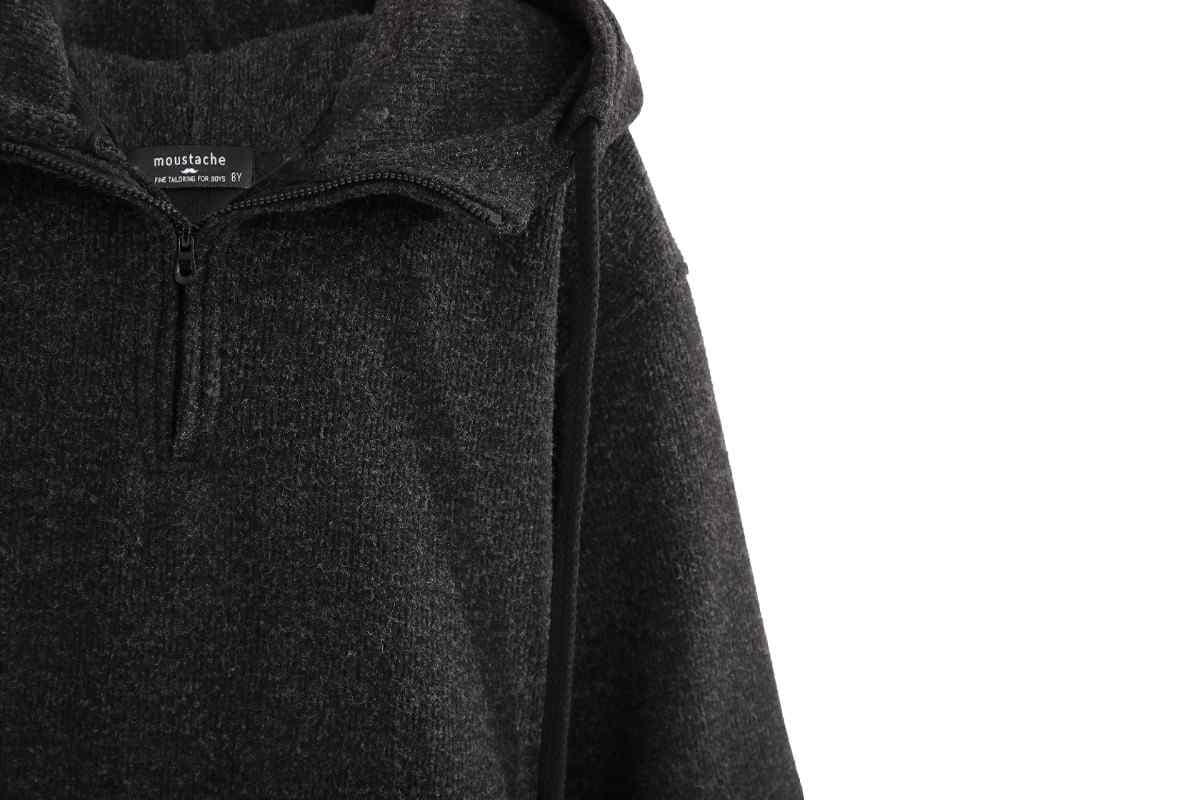 Dark Gray Half-Zip Hooded Sweatshirt