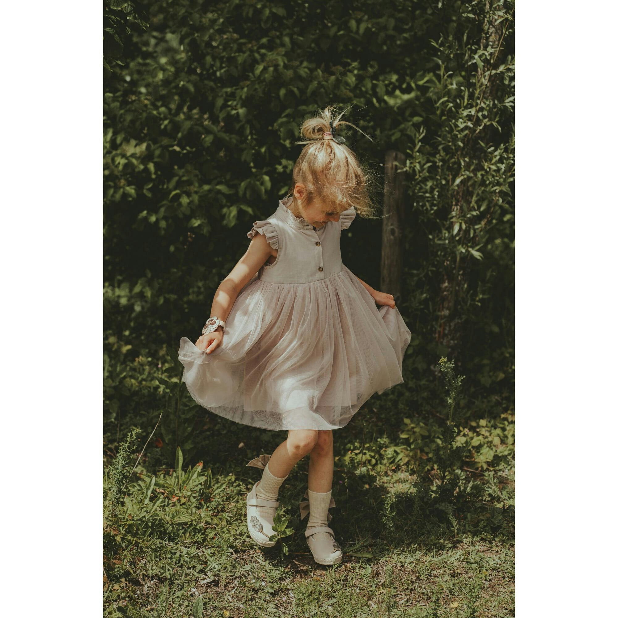 Fleurance Flutter Sleeve Buttoned Front Dress