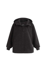 Dark Gray Half-Zip Hooded Sweatshirt