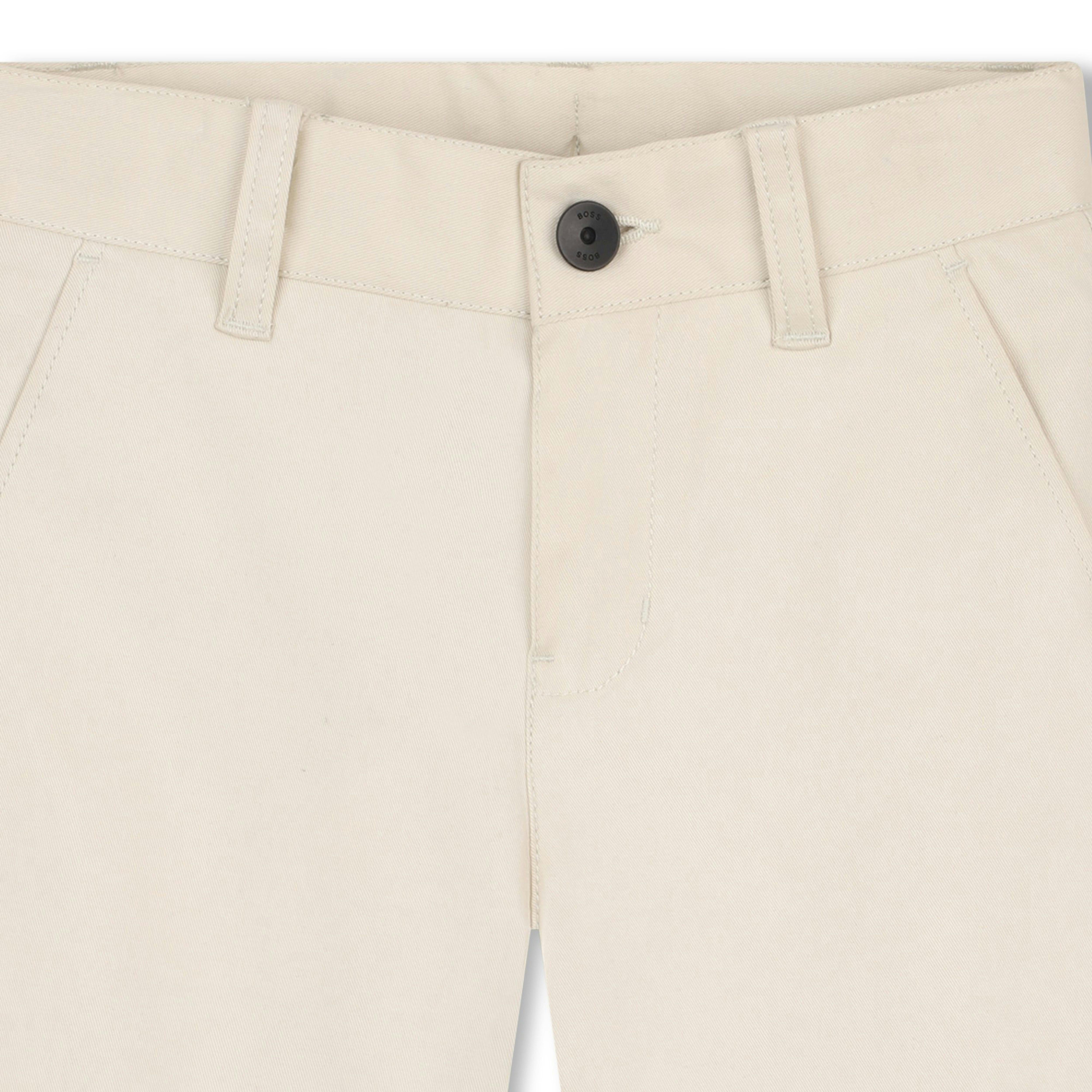 Beige Casual Folded Shorts