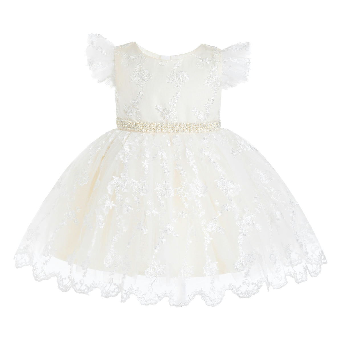 Ivory Anavelle Lace Pearl Dress